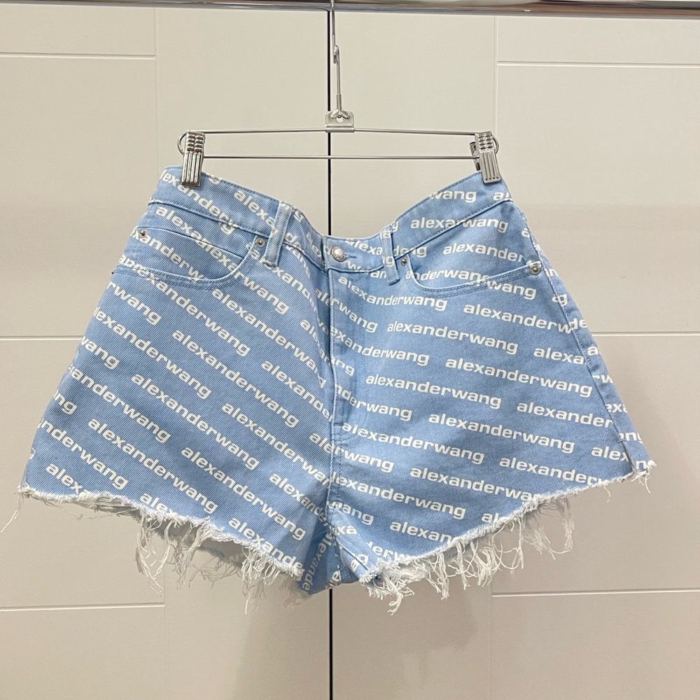 Alexander Wang High Rise Logo Women's Shorts Size 31